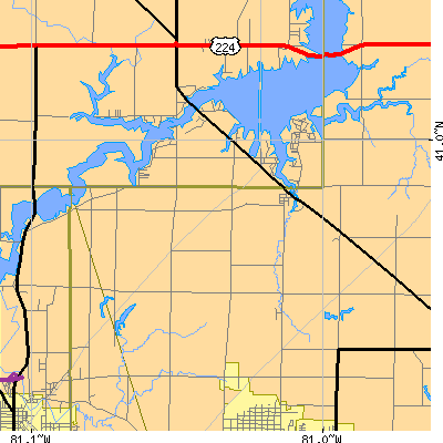 Zip code 44449 close-up map