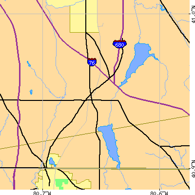 Zip code 44452 close-up map