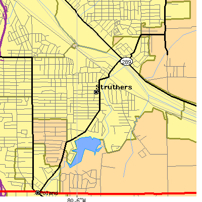 Zip code 44471 close-up map