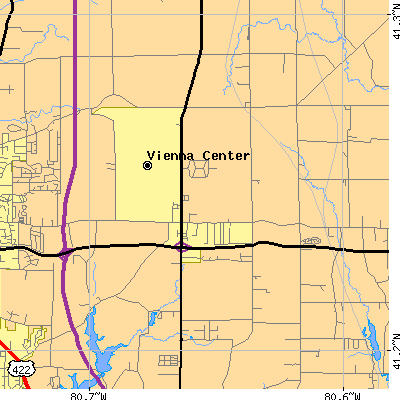 Zip code 44473 close-up map