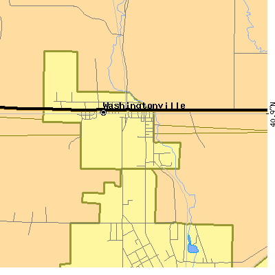 Zip code 44490 close-up map