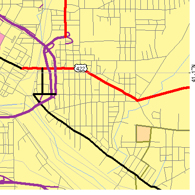 Zip code 44506 close-up map
