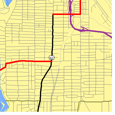 Zip code 44507 close-up map