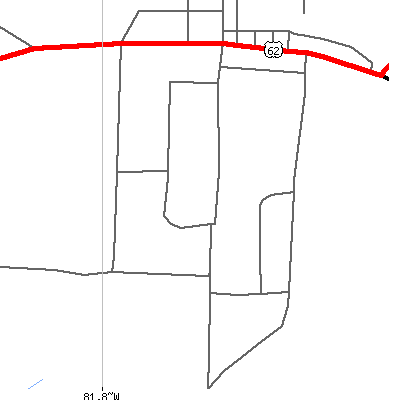 Zip code 44610 close-up map
