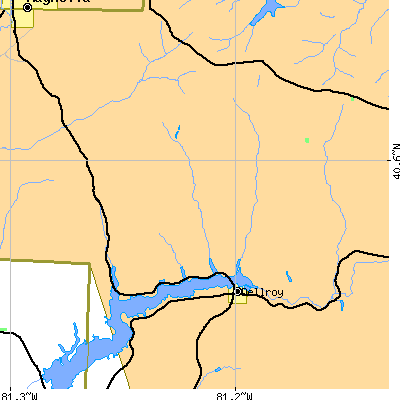 Zip code 44620 close-up map