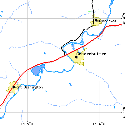 Zip code 44629 close-up map