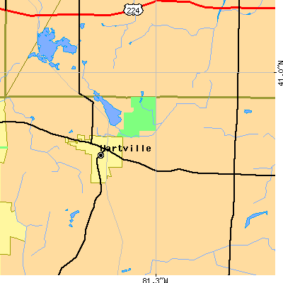 Zip code 44632 close-up map