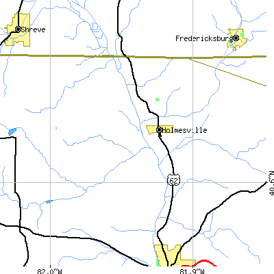Zip code 44633 close-up map