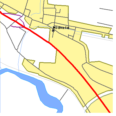 Zip code 44653 close-up map
