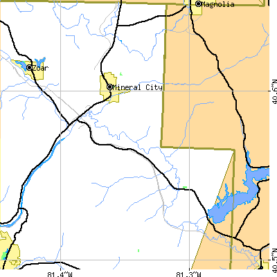 Zip code 44656 close-up map