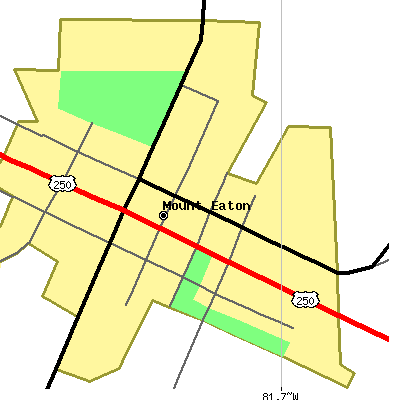 Zip code 44659 close-up map