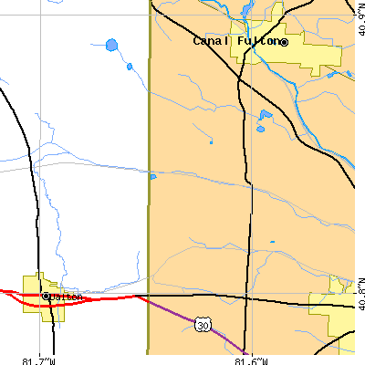Zip code 44666 close-up map