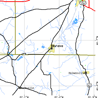 Zip code 44676 close-up map