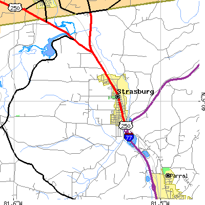 Zip code 44680 close-up map