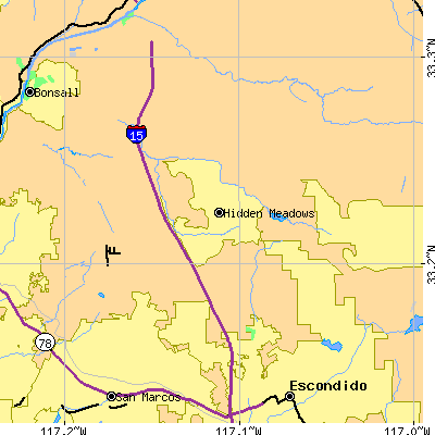 Zip code 92026 close-up map