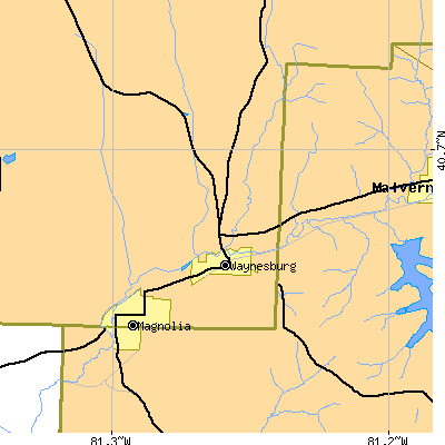 Zip code 44688 close-up map
