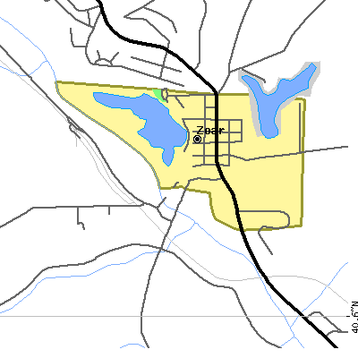 Zip code 44697 close-up map