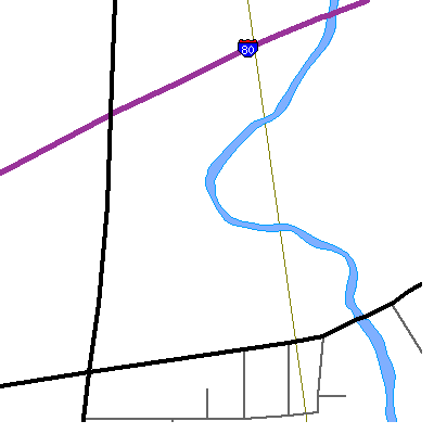 Zip code 44816 close-up map