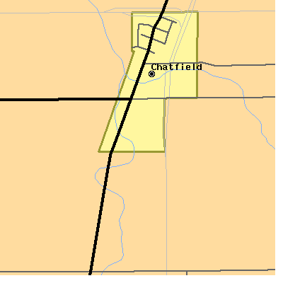 Zip code 44825 close-up map