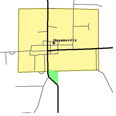 Zip code 44838 close-up map