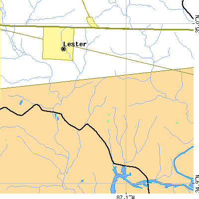 Zip code 35647 close-up map
