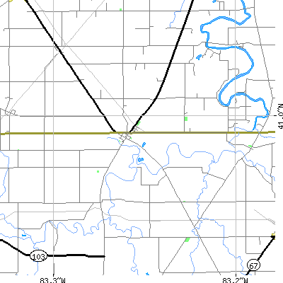 Zip code 44844 close-up map