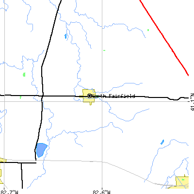 Zip code 44855 close-up map