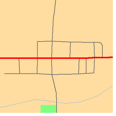 Zip code 44860 close-up map