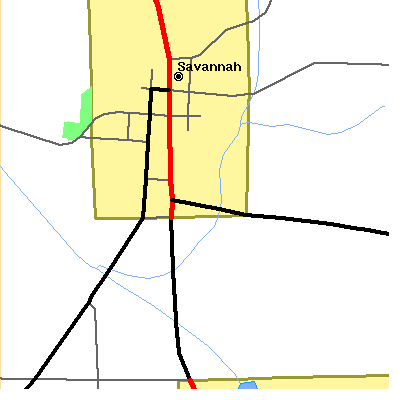 Zip code 44874 close-up map