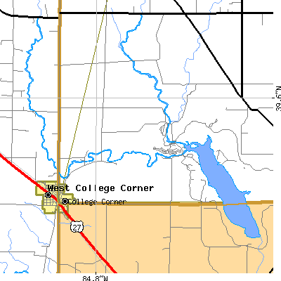 Zip code 45003 close-up map