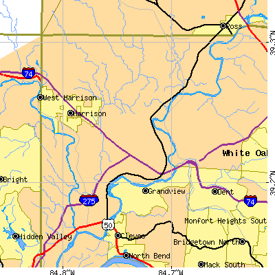 Zip code 45030 close-up map