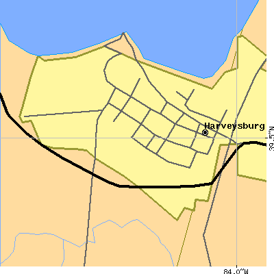 Zip code 45032 close-up map