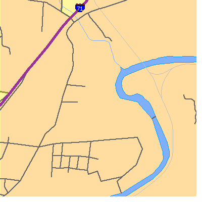 Zip code 45034 close-up map