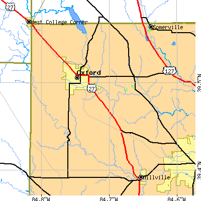 Zip code 45056 close-up map