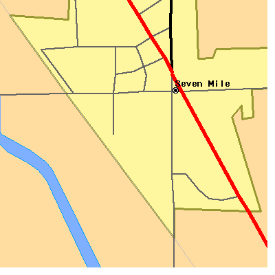 Zip code 45062 close-up map