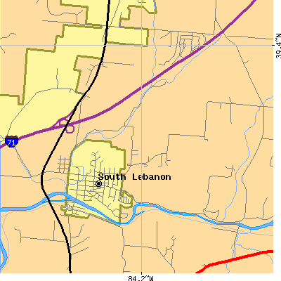 Zip code 45065 close-up map