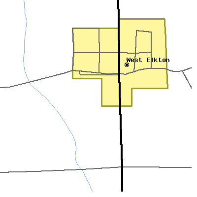 Zip code 45070 close-up map