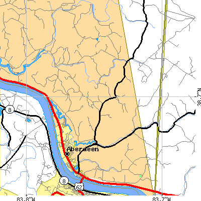 Zip code 45101 close-up map