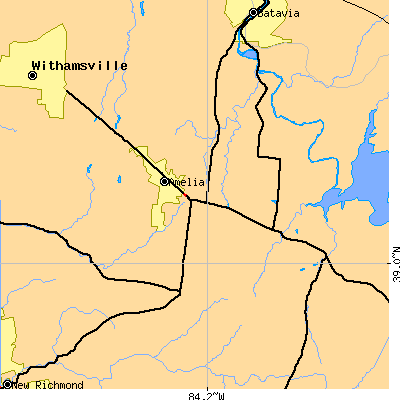 Zip code 45102 close-up map