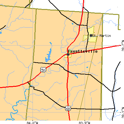 Zip code 45118 close-up map