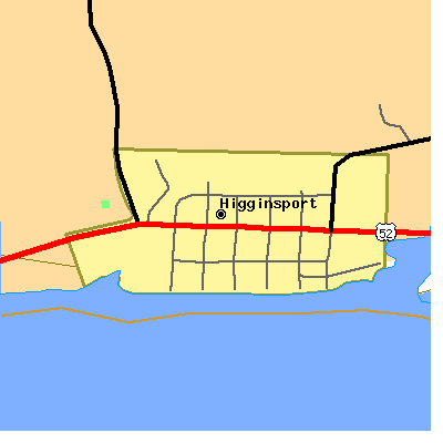 Zip code 45131 close-up map