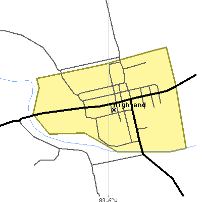 Zip code 45132 close-up map