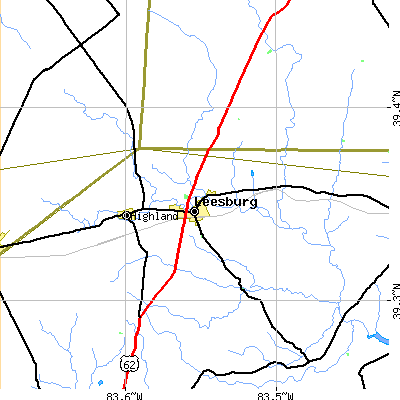Zip code 45135 close-up map
