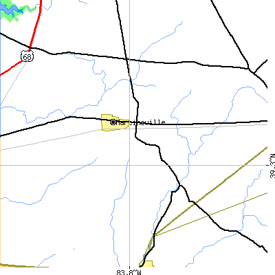 Zip code 45146 close-up map