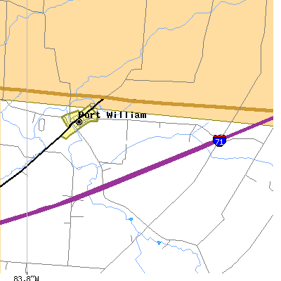 Zip code 45164 close-up map