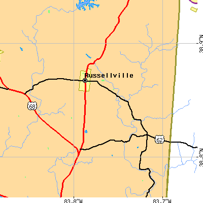 Zip code 45168 close-up map