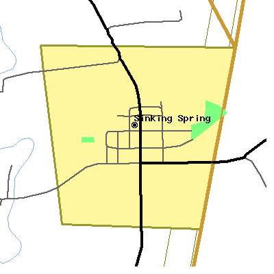Zip code 45172 close-up map