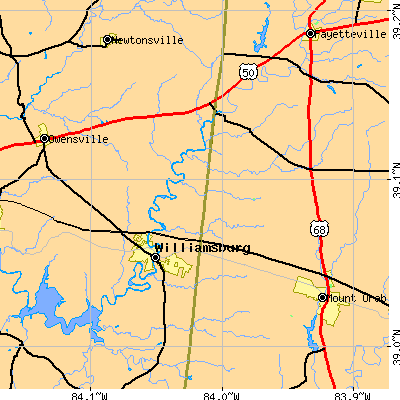 Zip code 45176 close-up map