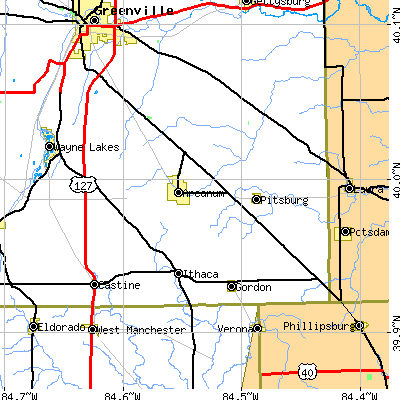 Zip code 45304 close-up map