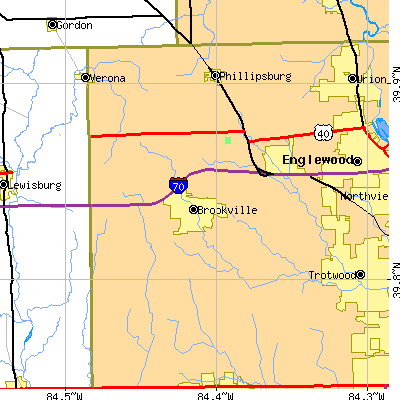 Zip code 45309 close-up map